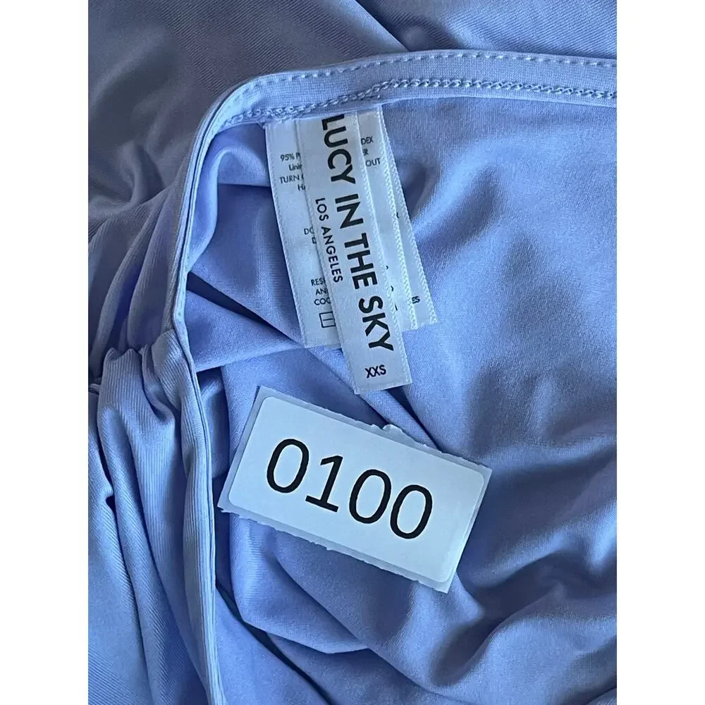 Lucy In the Sky Diya Ruched Maxi Dress Lavender XXS